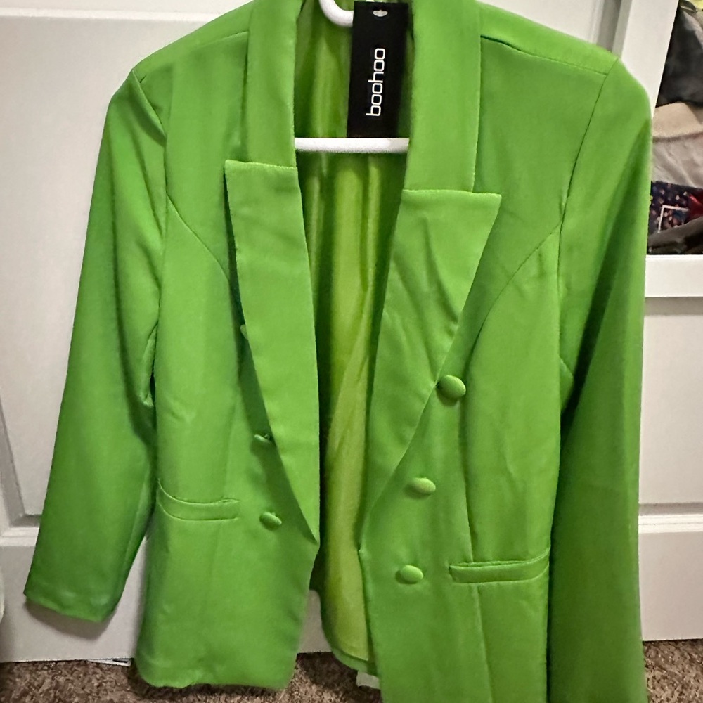 Boohoo green oversized blazer jacket